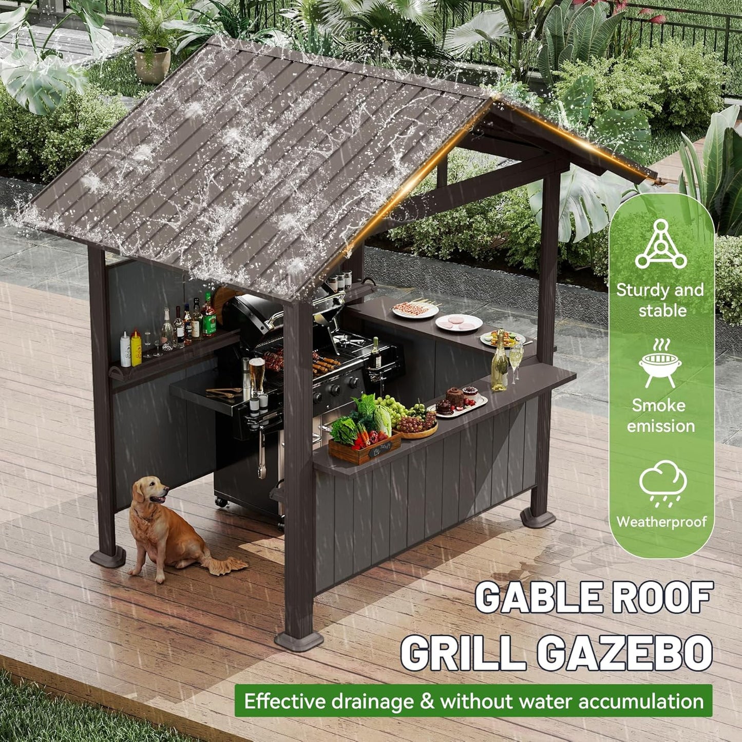 9.4X6.2 FT Hardtop Grill Gazebo