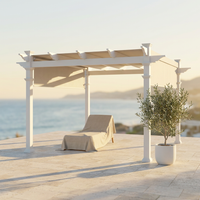 120"L X 120"W X 108"H Vinyl Malibu Canopy Pergola, White, VA42057 — Studio Shot