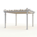 Vinyl Pergola Built for Year-Round Outdoor Use, 10x10 Adjustable Canopy, Weather-Resistant, White