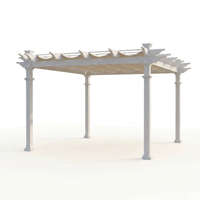 120"L X 120"W X 108"H Vinyl Malibu Canopy Pergola, White, VA42057 — Studio Shot