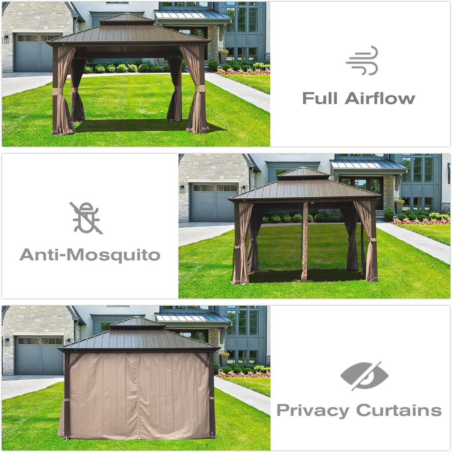 8' X 8' Hardtop Gazebo with Galvanized Steel Roof