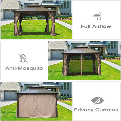 8' X 8' Hardtop Gazebo with Galvanized Steel Roof