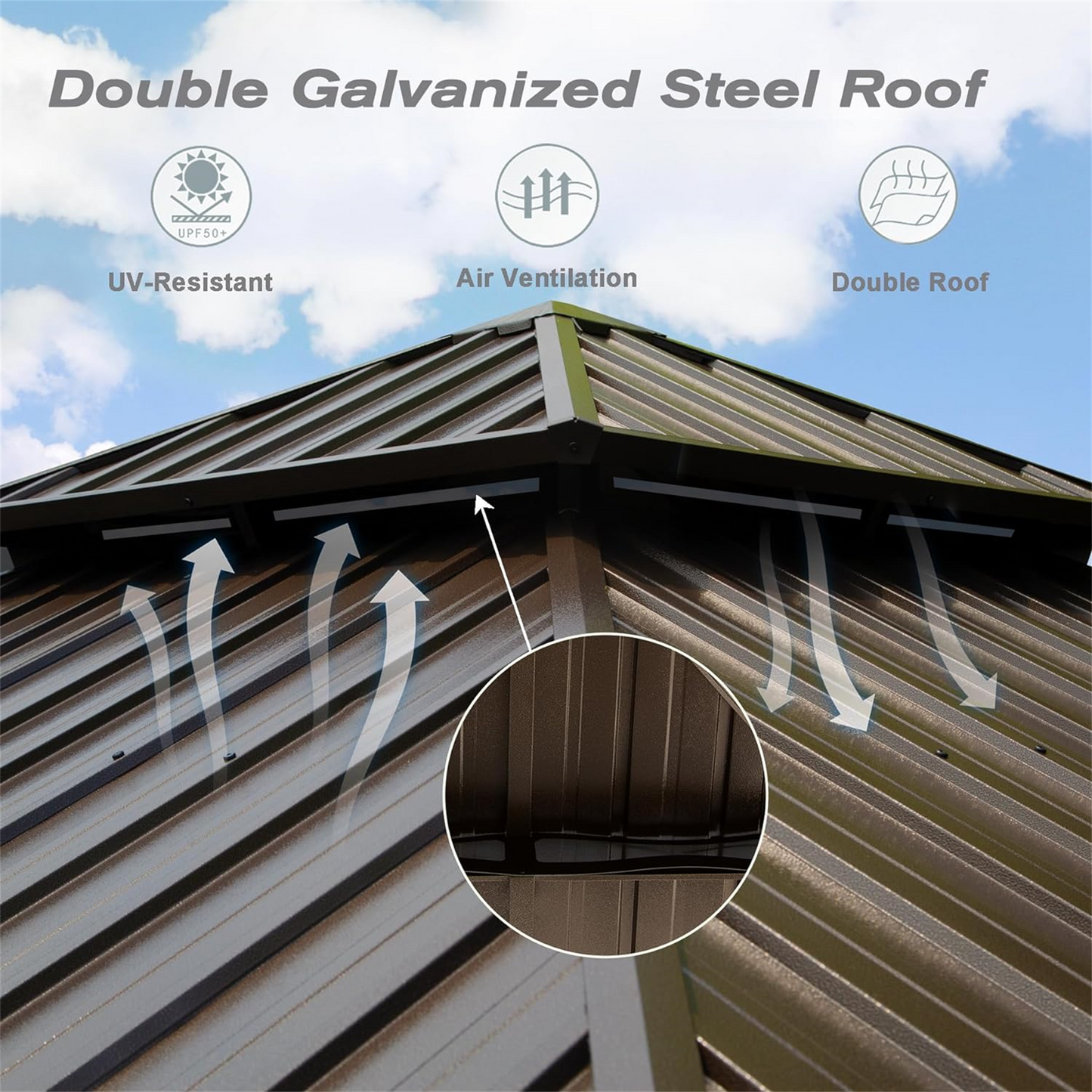 8' X 8' Hardtop Gazebo with Galvanized Steel Roof