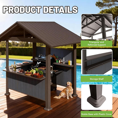 9.4X6.2 FT Hardtop Grill Gazebo