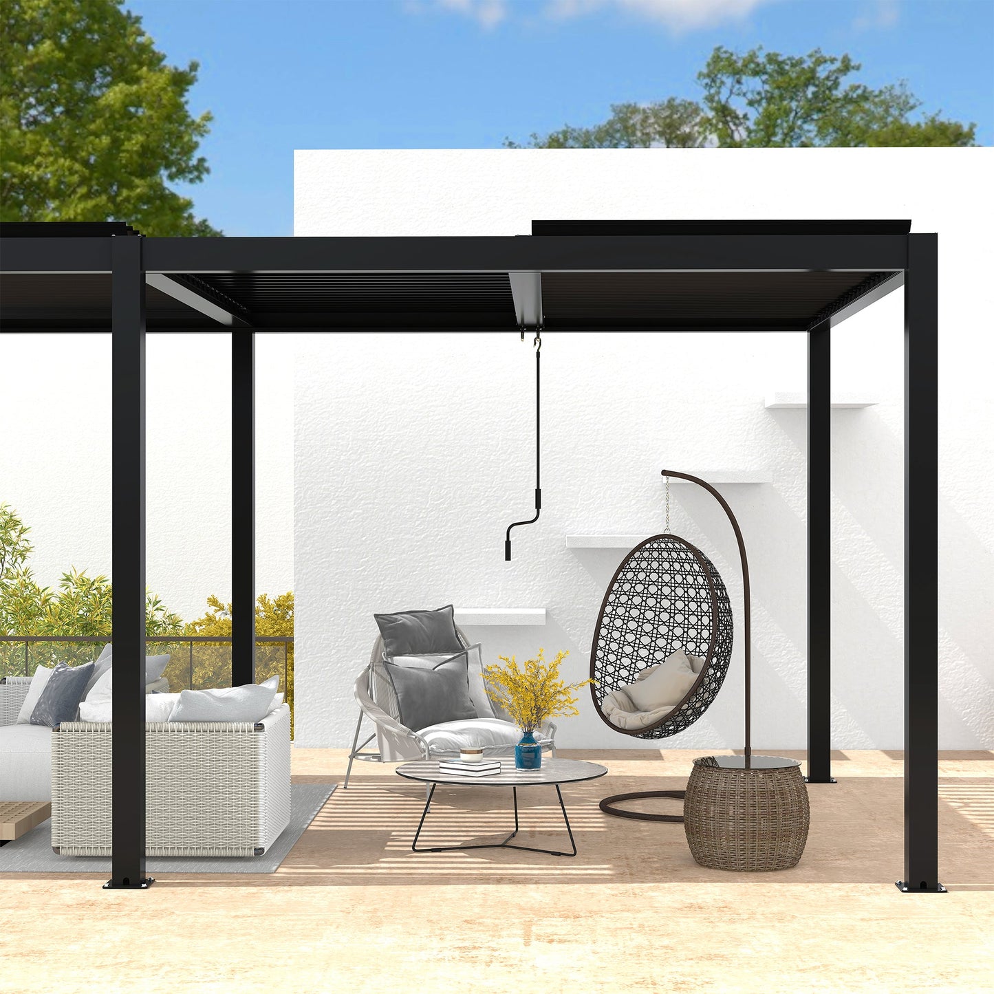 Pergola 10x19FT Aluminum Frame & Louvers