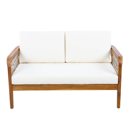 4-Piece Acacia Wood Outdoor Patio Furniture Set