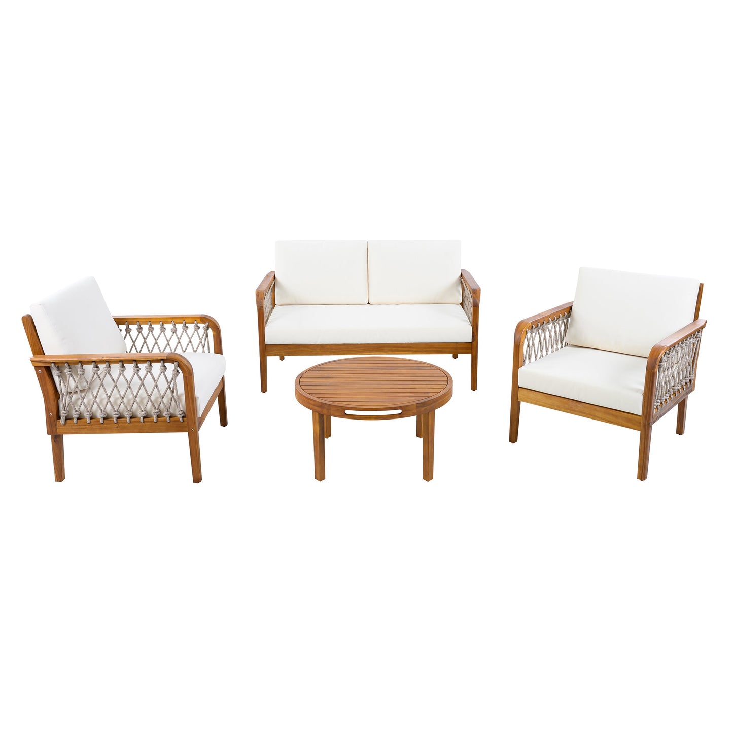 4-Piece Acacia Wood Outdoor Patio Furniture Set