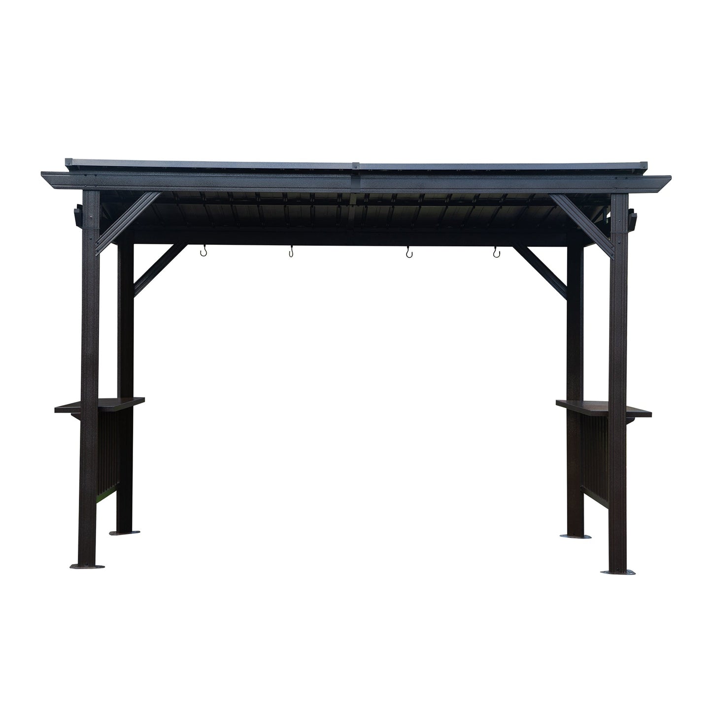 6.5x12FT Hardtop Grill Gazebo with Side Shelves