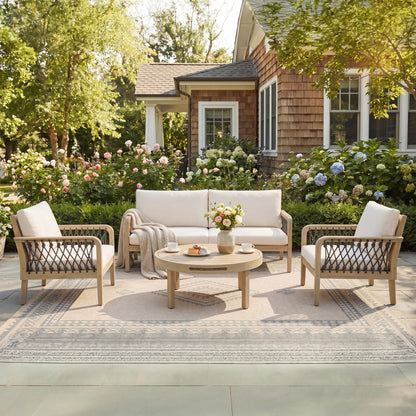 4-Piece Acacia Wood Outdoor Patio Furniture Set
