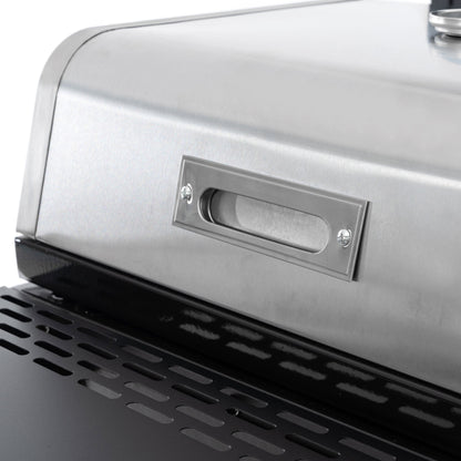 gas barbecue grill and covered grill combination for outdoor cooking