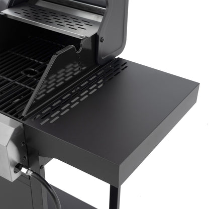 gas barbecue grill and covered grill combination for outdoor cooking