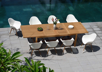 Extendable Table and 8 Armchair Dining Set