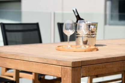Rectangular Teak Table and 6 or 8 Armchair Dining Set