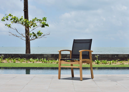 Rectangular Teak Table and 6 or 8 Armchair Dining Set