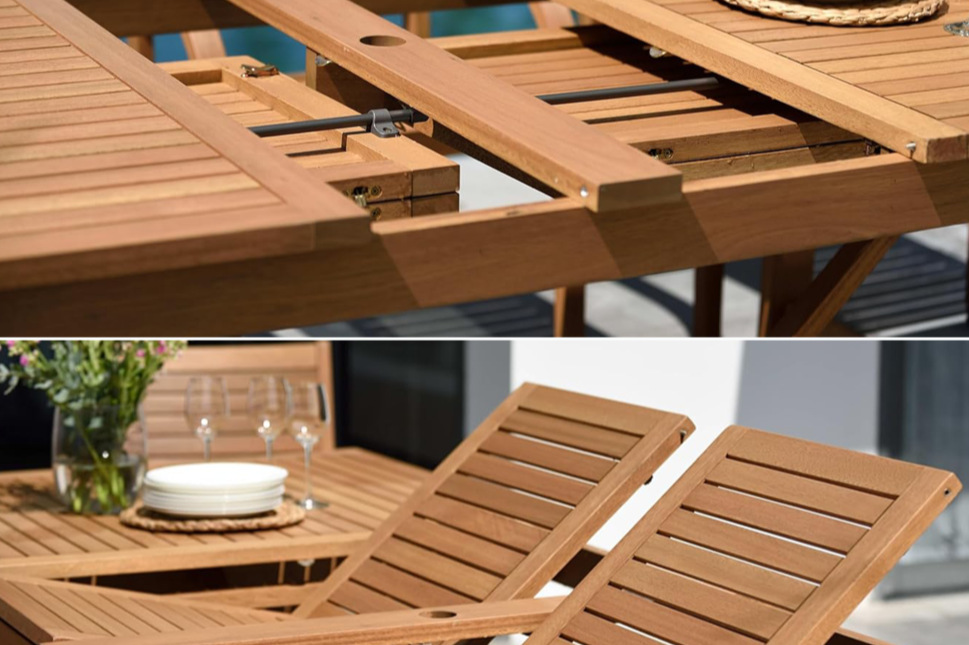 Extendable Table and 8 Armchair Dining Set