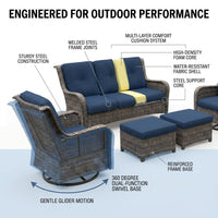 Outdoor Patio Conversation Set Designed for Modern Entertaining, 6-Piece, Steel Frames, High-Density Cushions — How It Works