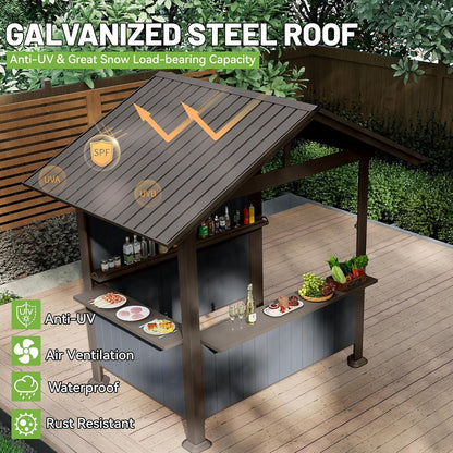 9.4X6.2 FT Hardtop Grill Gazebo