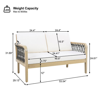 4-Piece Acacia Wood Outdoor Patio Furniture Set