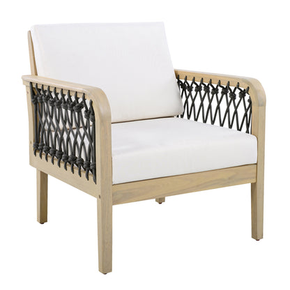 4-Piece Acacia Wood Outdoor Patio Furniture Set