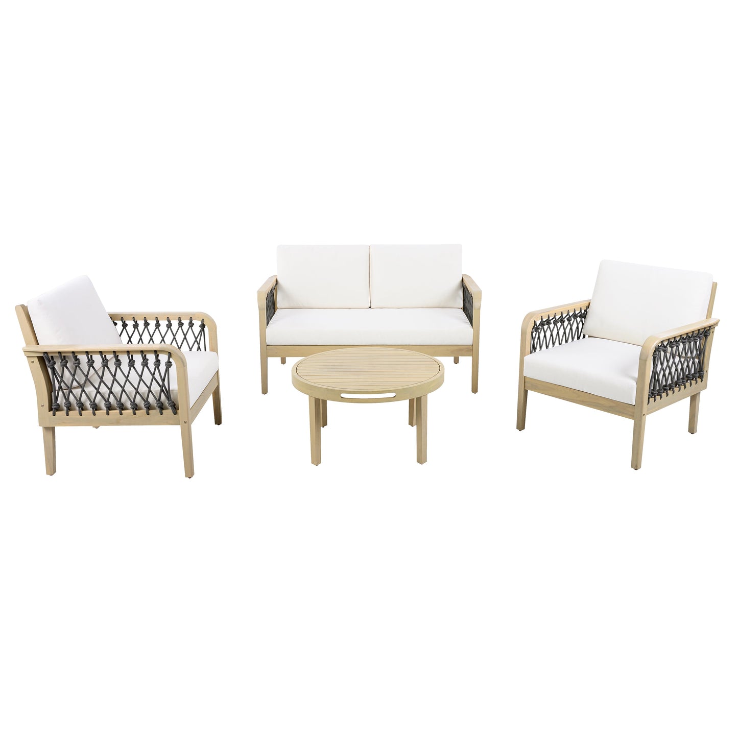 4-Piece Acacia Wood Outdoor Patio Furniture Set