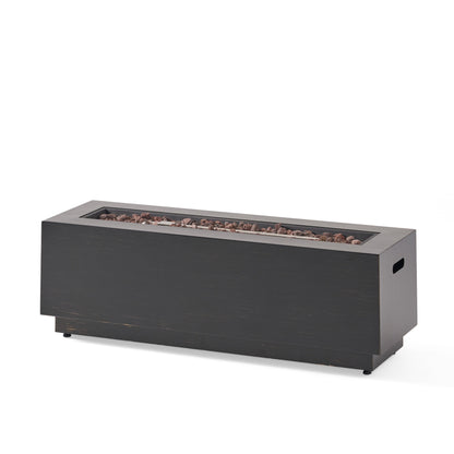 Rectangular Iron Fire Pit - 50,000 BTU with Tank Holder