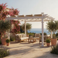 Vinyl Pergola Built for Year-Round Outdoor Use, 10x10 Adjustable Canopy, Weather-Resistant, White
