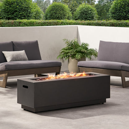 Rectangular Iron Fire Pit - 50,000 BTU with Tank Holder