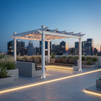 Vinyl Pergola Built for Year-Round Outdoor Use, 10x10 Adjustable Canopy, Weather-Resistant, White