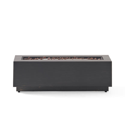 Rectangular Iron Fire Pit - 50,000 BTU with Tank Holder