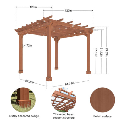 Premium Outdoor Cedar Wood Pergolas With Slatted Roof