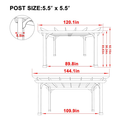 Premium Outdoor Cedar Wood Pergolas With Slatted Roof