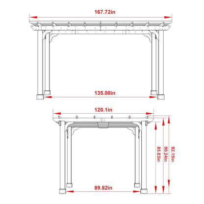 Premium Outdoor Cedar Wood Pergolas With Slatted Roof