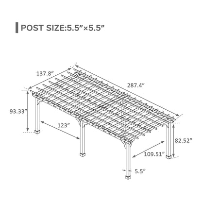 Premium Outdoor Cedar Wood Pergolas With Slatted Roof