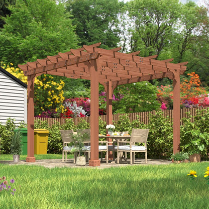 Premium Outdoor Cedar Wood Pergolas With Slatted Roof