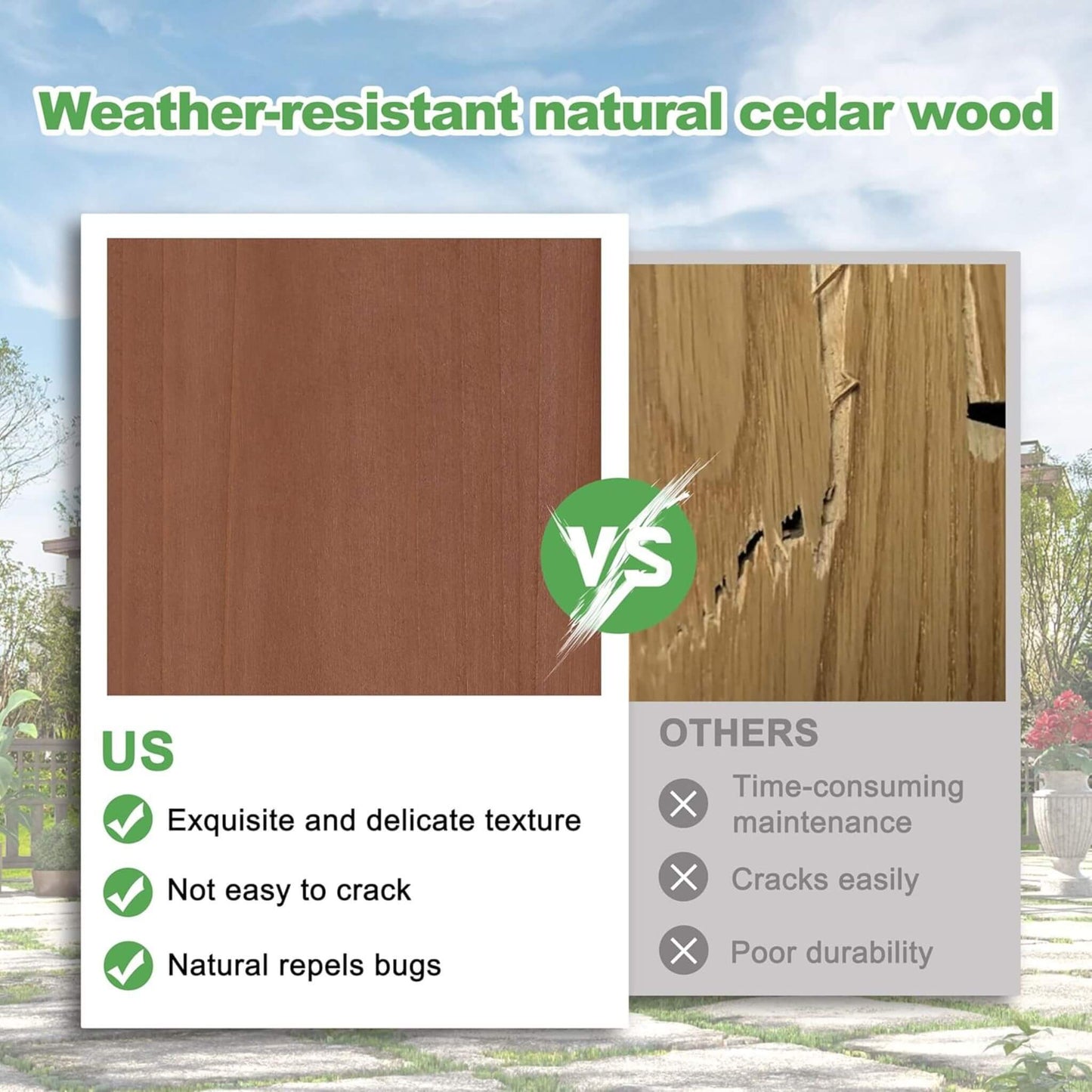 Premium Outdoor Cedar Wood Pergolas With Slatted Roof