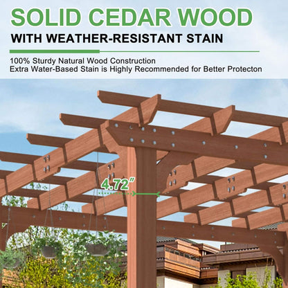 Premium Outdoor Cedar Wood Pergolas With Slatted Roof