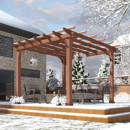 Premium Outdoor Cedar Wood Pergolas With Slatted Roof