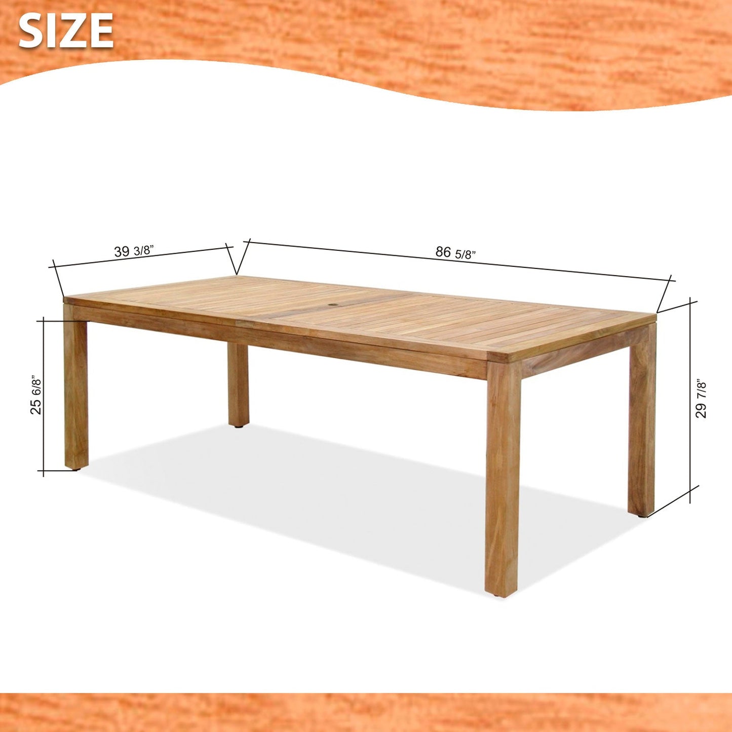 Rectangular Teak Table and 6 or 8 Armchair Dining Set