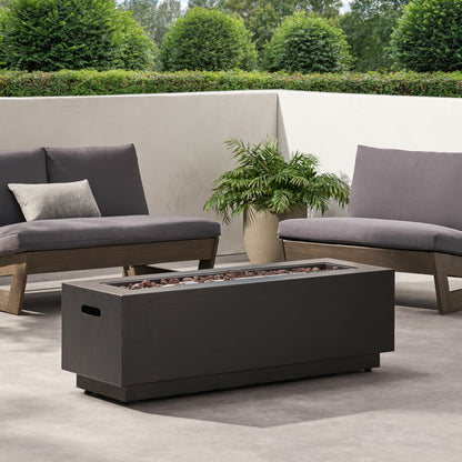 Rectangular Iron Fire Pit - 50,000 BTU with Tank Holder