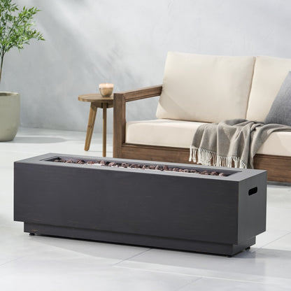 Rectangular Iron Fire Pit - 50,000 BTU with Tank Holder